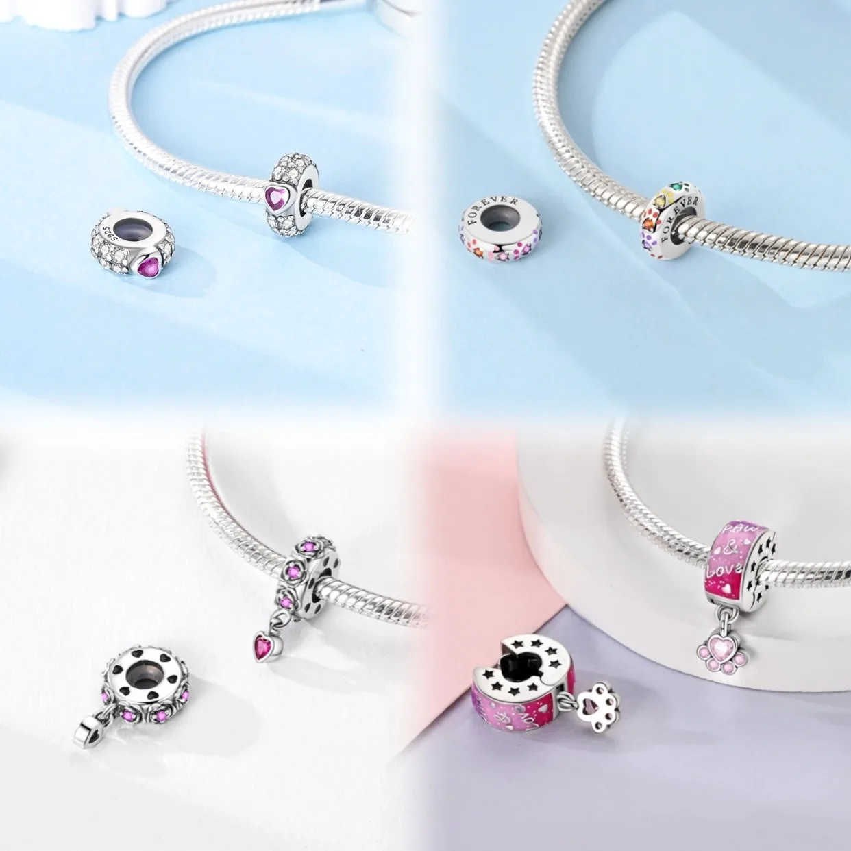 Sterling Silver Clover Clip Charm 5