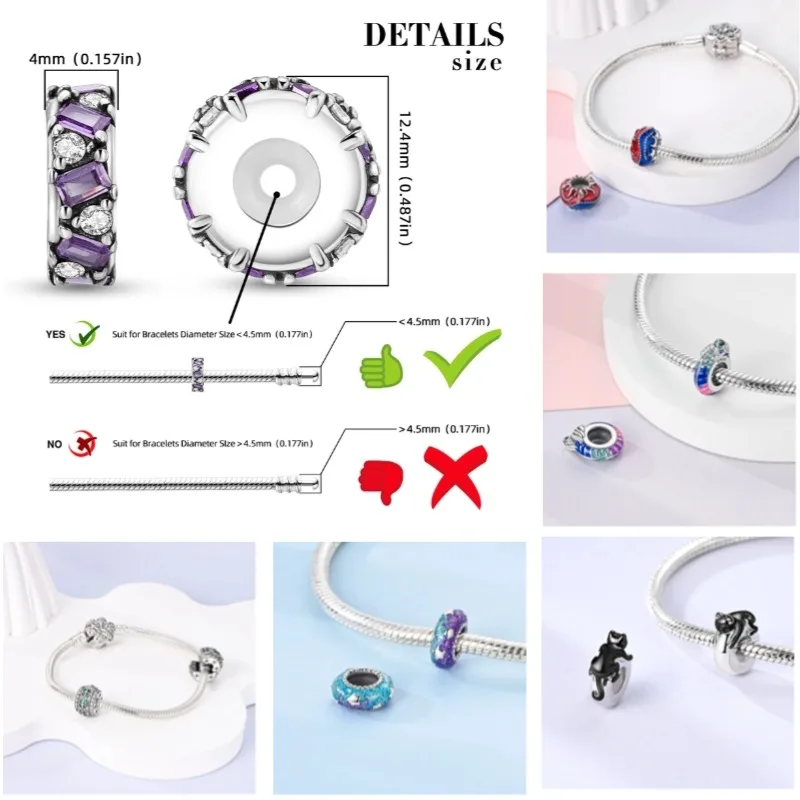 Sterling Silver Clover Clip Charm 3