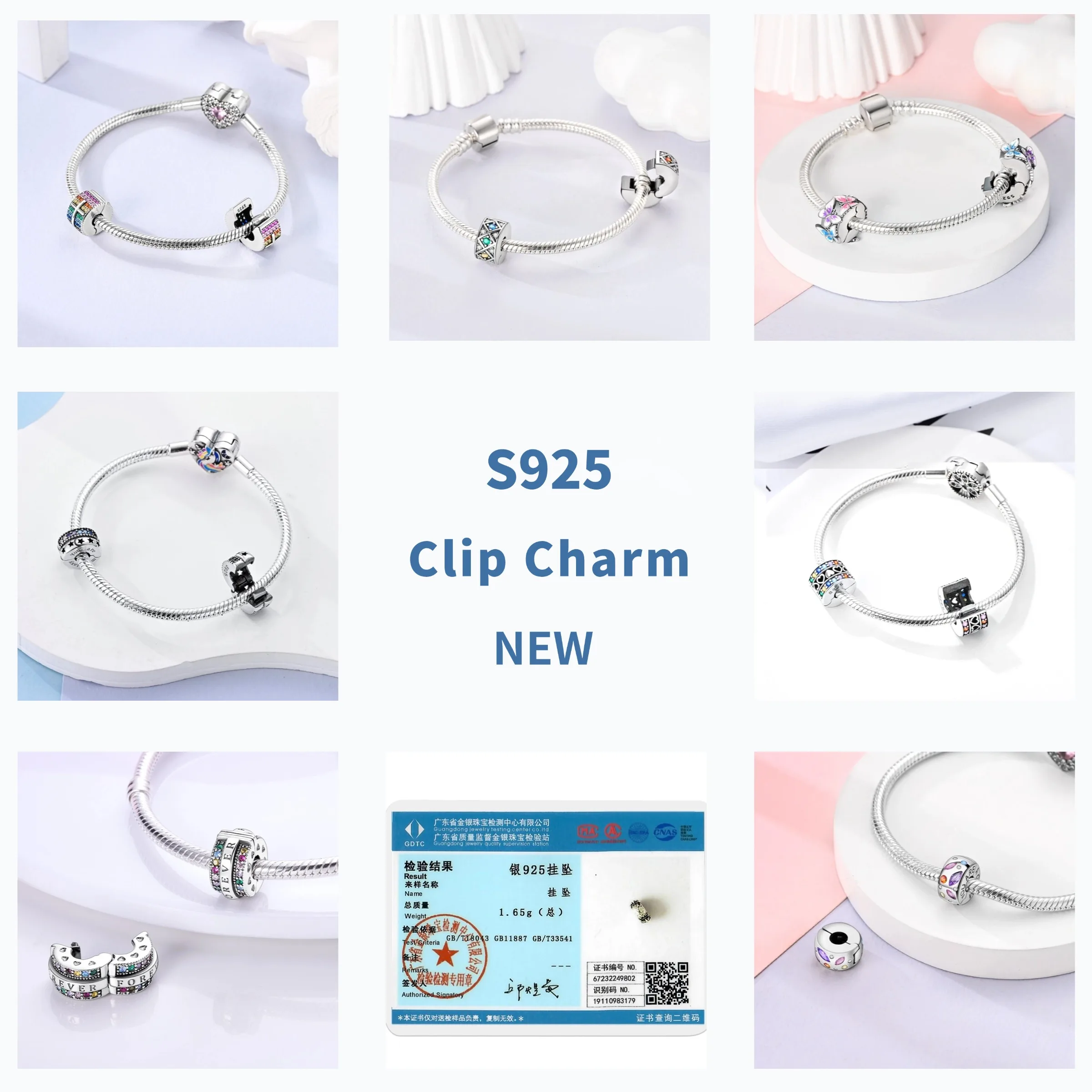 Sterling Silver Clover Clip Charm 2